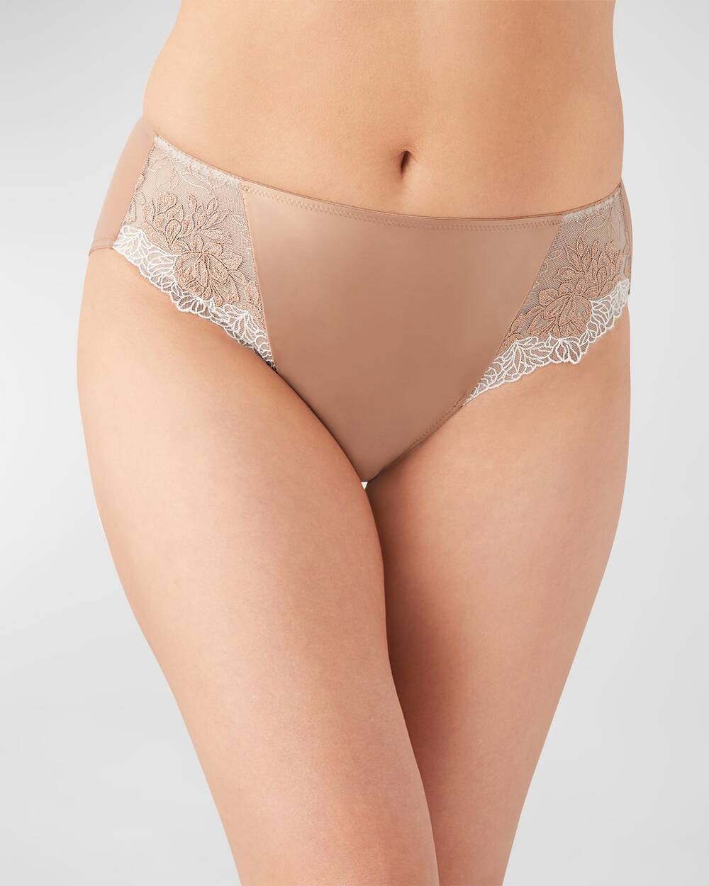 Wacoal Side Note Lace High Cut Sheer Back Panty Beige XL